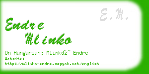 endre mlinko business card